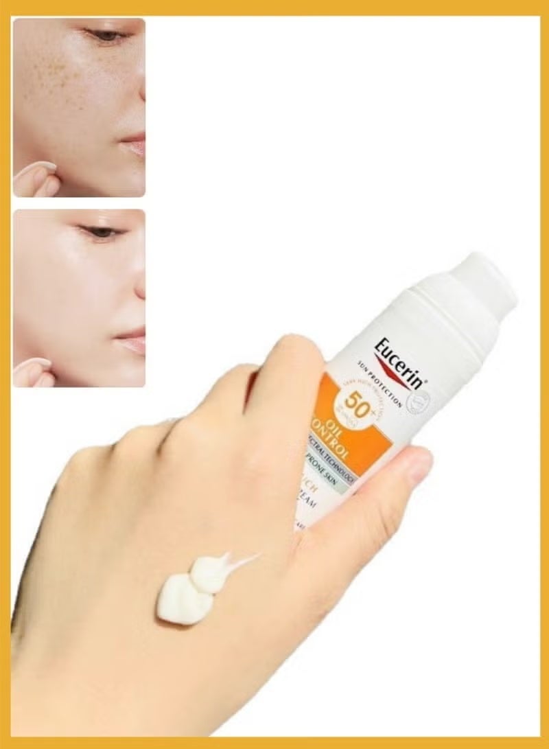 يوسيرين جل واقٍ من الشمس فائق الخفة بعامل حماية 50+ للبشرة الدهنية والمعرضة لحب الشباب - تحكم متطور في الزيوت، ملمس جاف، حماية من الأشعة فوق البنفسجية UVA/UVB وHEVIS، غير دهني، 50 مل - Image 4